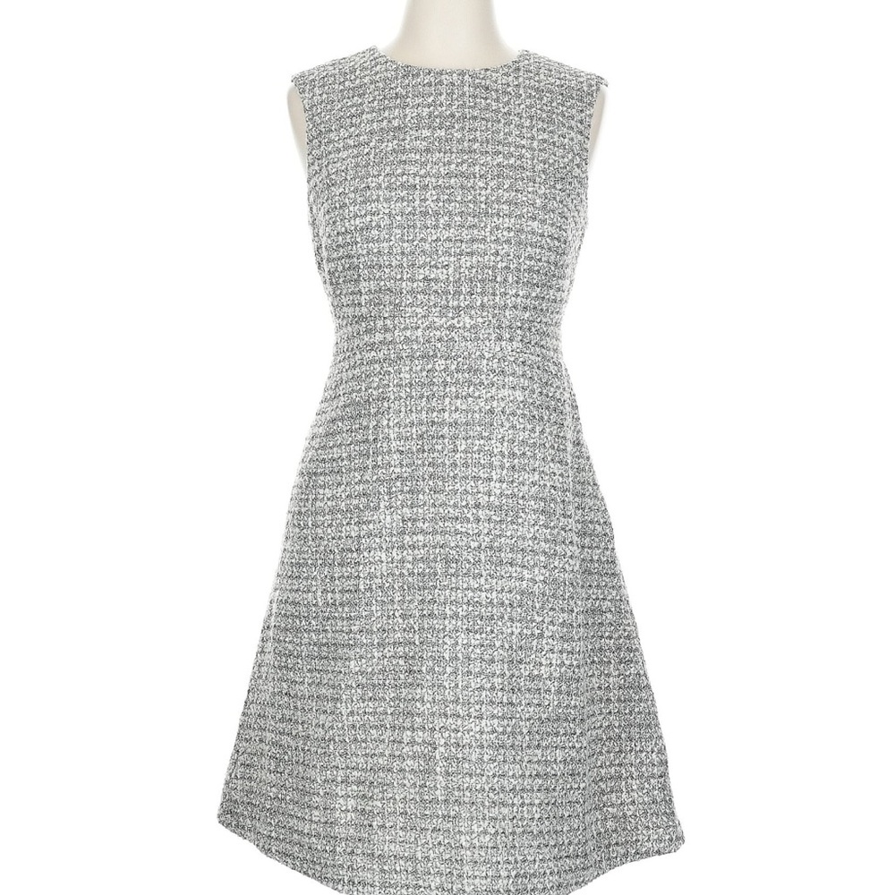 J Crew Gray Silver Tweed Cocktail Dress